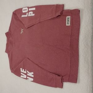 PINK XS heavyweight long sleeve Mockneck shirt